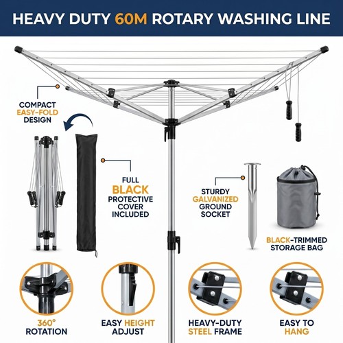 Heavy duty 60m rotary washing - heavy,